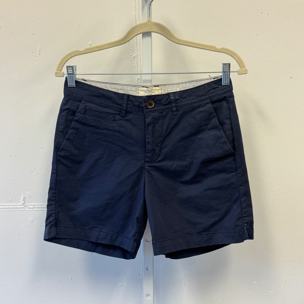 FatFace Padstow Shorts Women's 4 Navy‎ Blue Chino Cotton Stretch Casual Summer